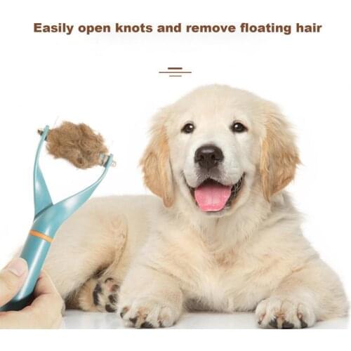 Metal Brass Silicone Teddy Supplies Dematting Comb Ergonomic Handle Tangles Removing Silicone Dog Hair Grooming Brush for Pet