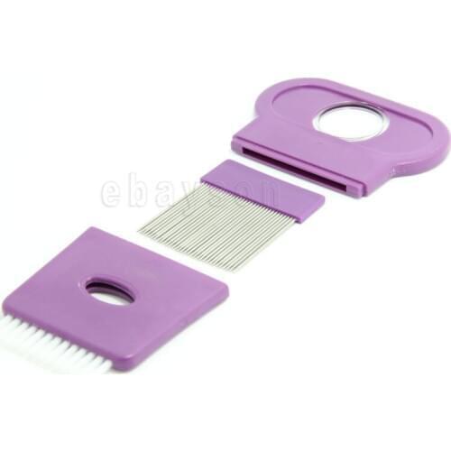 Stainless Multifunction Hair Flea Lice Louse Lause Comb Nit Free Rid Head lice Steel Metal Needle Teeth Tooth Magnifier Brush