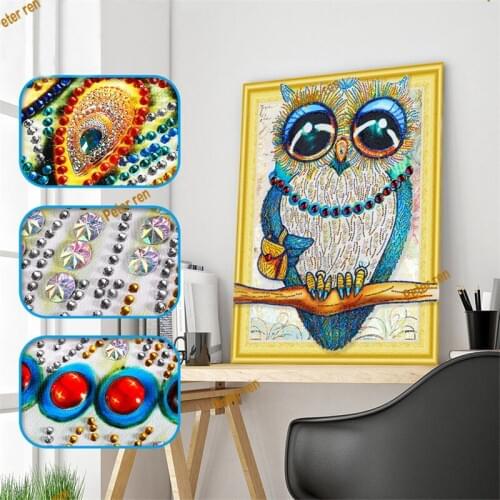 Peter ren 5D Special-shaped DIY Diamond Painting Diamond Drill Embroidery Owl Mosaic Rhinestone Christmas Decorations For Home