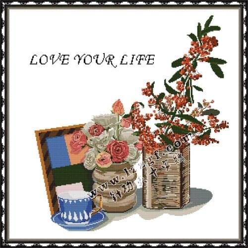 Everlasting Love Love Life-Roses Ecological Cotton Chinese Cross Stitch Kit DIY 11CT 14CT Stampted Wedding Home Decoration