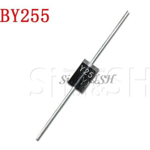 20PCS New Original BY255 Rectifier Diode 3A 3000mA 1300V DO-201