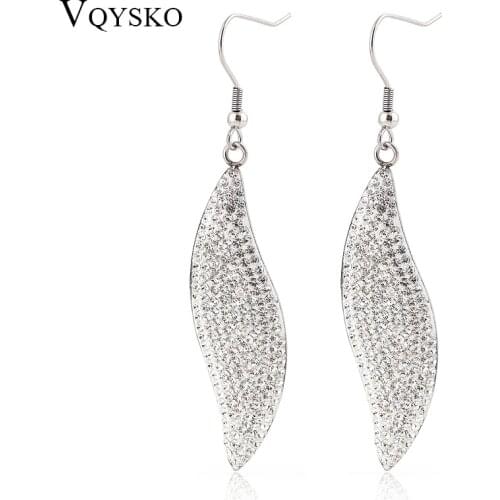 Factory wholesale earring women jewelry earrings new design fashion simple earring Stainless Steel metal leaf earrings