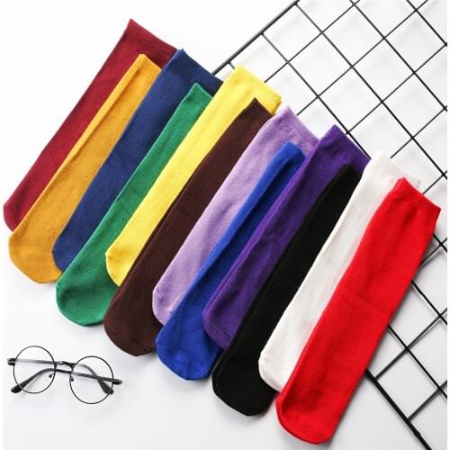 1-12Y Baby Kid Socks Girl Children Cute Princess Solid Color Girls Knee High Long Socks Girls Knee Socks leg warmers White socks