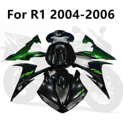 Green flame black Motorcycle for Yamaha YZF1000 R1 04 05 06 Full Fairing Kits YZFR1 2004 2005 2006 ABS Injection Cowling