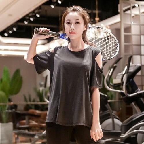 Plus size summer women sport shirts loose quickly dry short sleeve sweatshirt running jogger fitness gym workout casual shirt
