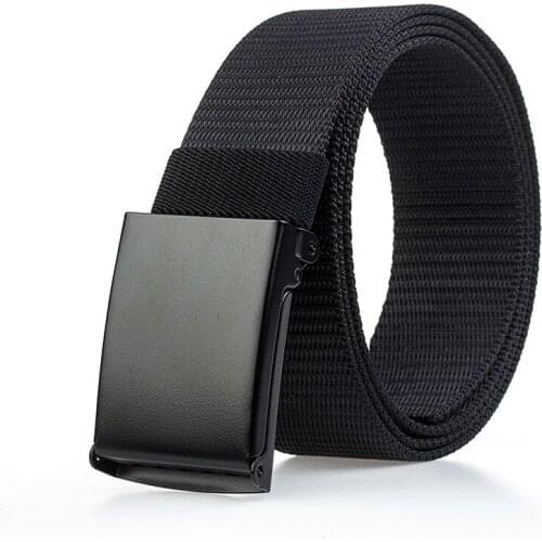 Luxury fashion Solid Color Weave Nylon 120cm Free to adjust casual canvas Belt Outdoor Movement Men Belts ceinture homme 18