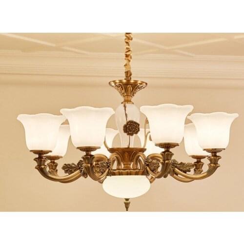 Modern minimalist chandelier light luxury dining room Golden chandelier Nodic country metal bedroom corridor light