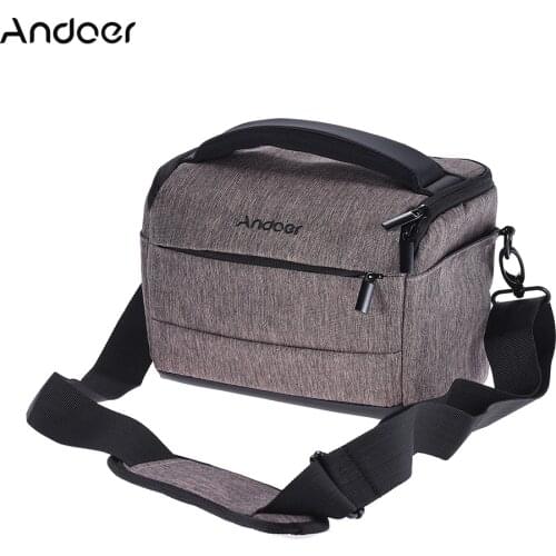 Andoer Cuboid-shaped DSLR Camera Bag Shoulder Camera Case for 1 Camera 2 Lenses for Canon Nikon Sony FujiFilm Olympus