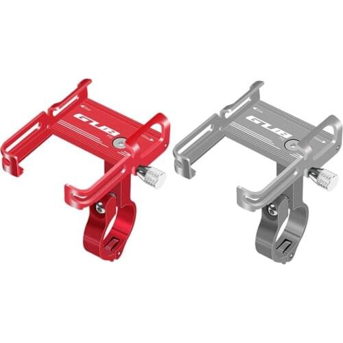 2x GUB Aluminium Alloy Bike Phone Holder Motorcycle Handlebar Mount Handle Phone Support for 3.5-6.2 Inch Smartphone Titanium