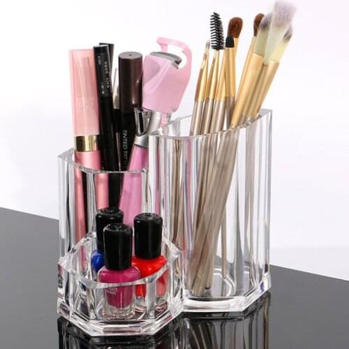 Makeup Brush Storage Box Cosmetic Organizer Transparent Makeup Container Acrylic Storage Case Brush Holder Organizer Pen Box