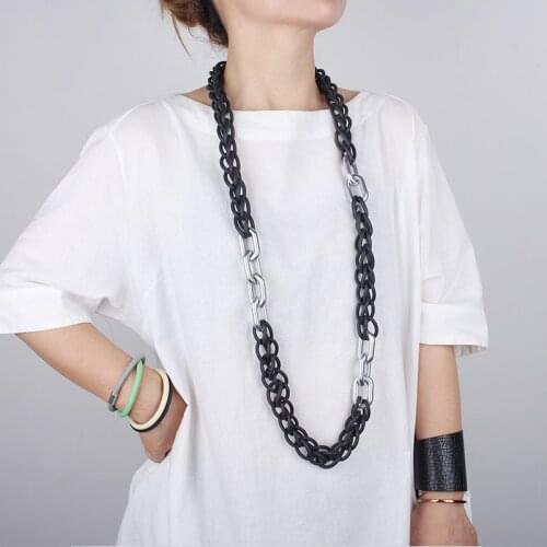 YD&YDBZ Hyperbole Rubber Long Necklaces For Women Punk Metal Pendant Necklace Gothic Clothes Accessories Jewelry Choker Chains