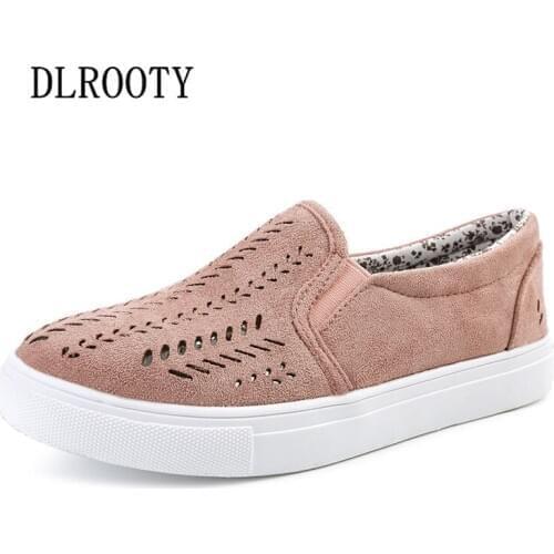Women Flats Shoes Loafers Shallow Slip On Hollow 2019 Summer Autumn Fashion Round Toe Platform Sweet Flat Casual Comfortable