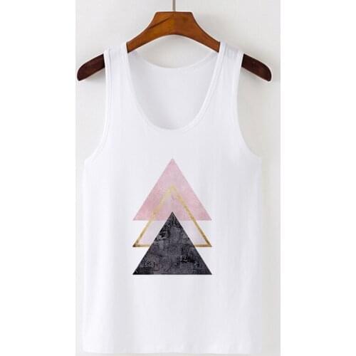 New Summer Abstract geometric figures Printed Women Vest Casual Tshirt Sleeveless Graphic Tee Streetwear Sexy Clothes Tank Tops