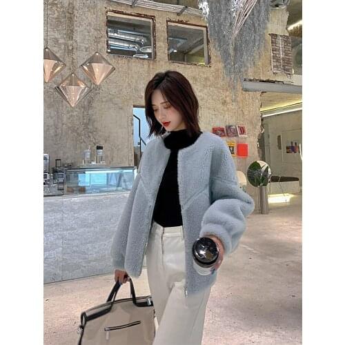 Real Fur Coat Female 100% Wool Coat Winter Jacket Women Sheep Shearling Down Jacket Korean Jackets Manteau Femme MY4594