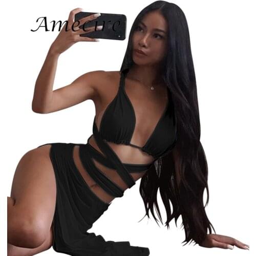 Amecire Drawstring Jersey Dress Strapless Crop Top Hollow Out Maxi Ladies Dress High Split Long Party Holiday Traf Dress