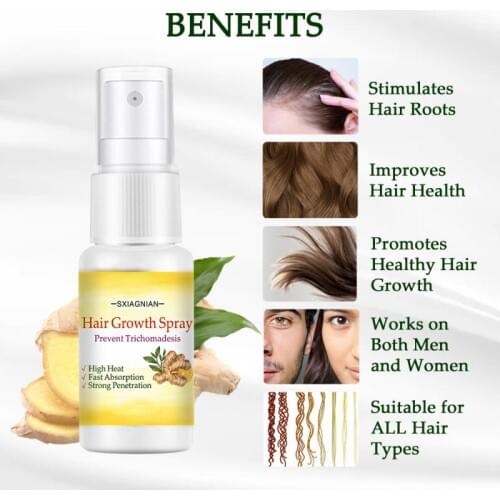 1 Pcs Ginger Hair Growth Essential Oil Hair Root Spray Anti-dropping Hair Care Essential Oil Hair Spray Hair Growth Spray TSLM1