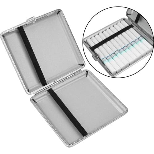 1PCS Cigarette Tools Double-open Leather Cigars Cigarette Cases Stainless Steel Tobacco Cigarette Box For 20pcs Cigarettes