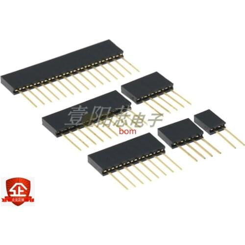 10PCS 2.54mm Single Row Female Long pins 11mm Breakaway PCB Board Pin Header socket Connector 2/3/4/6/8/10/15PIN For Arduino