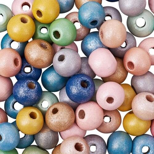 100Pcs 6mm/8mm Natural Wooden Beads Mixed Colors Round Wood Bead Spacer For Bracelet DIY Craft Jewelry Making Accessories