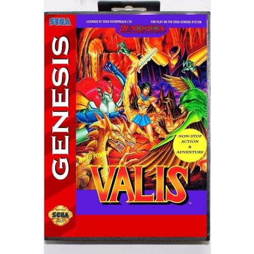 Valis 16 bit MD Game Card With Retail Box For Sega Mega Drive/ Genesis