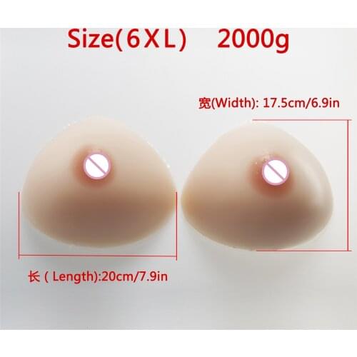 2000g/pair Artificial Triangle Breast Forms Mastectomy Silicone Boobs Crossdresser Shemale Fake Breast Enhancer 42E/44DD/46D