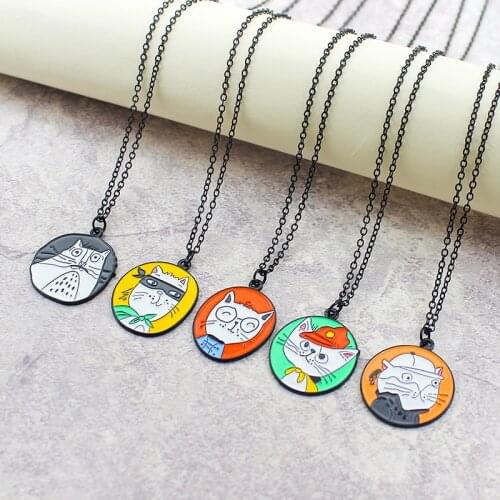 2021 New Sweet Cute Cat Family Pendant Necklace 22 Animal Unicorns Shark Kitten Sweater Chain Accessories Men Women Jewelry Gift