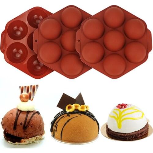 7 Holes Half Ball Sphere Chocolate Silicone Mold Round Cake Silicone Baking Molds Dessert DIY Jelly Dome Mousse Kitchen Cocina