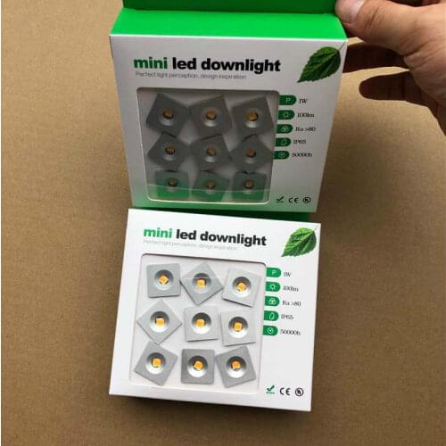 9pcs 1W square IP65 Mini LED Downlight Outdoor Garden Bathroom Corridor Ceiling Spot Bulb Light Sauna Lighting CE