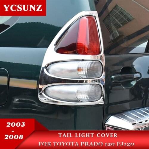 ABS Chrome Tail Light Cover Car Accessories For Toyota Prado 120 Land Cruiser Fj120 2003 2004 2005 2006 2007 2008