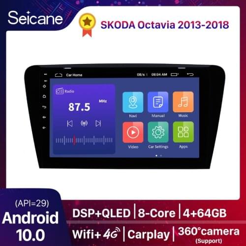 Seicane Android 10.0 2+32G Car Radio GPS For 2015 2016 2017 SKODA Octavia (UV) Navigation Multimedia Video Player 2 din QLED