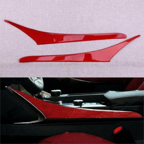 CITALL Car Interior Gear Shift Side Panel Trim Fit for Lexus IS250 IS300 IS350 2014 2015 2016 2017 2018 Carbon Fiber Red