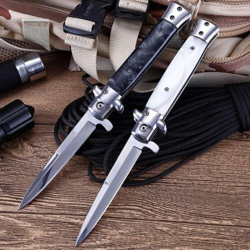 Brand Damascus Steel 9.2'' Damascus Claw Knife Folding knife 440C Acrylic Handle Pocket Knife Camping Hunting Survival Knives