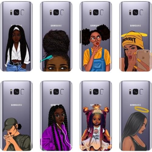 Phone Case For Samsung Galaxy Note 9 8 5 4 Soft Silicone Black Girl Back Cover For Samsung Galaxy S8 S9 Plus S5 S6 S7 Edge Case
