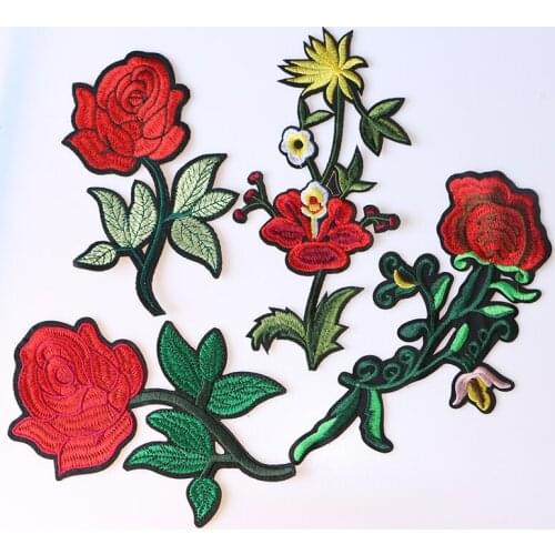 Flowers Decorative Patch Rose icon Embroidered Applique Patches For DIY Iron on Badges Stickers on the clothes,Jeans