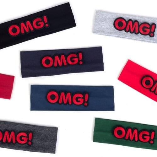 Childrens Cotton Headband OMG Character Pattern Soft Stretch Headwear Boys Girls Casual Turban Hairband Kids Fashion Headwrap