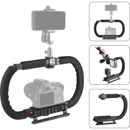 Action Stabilizer Grip Flash Bracket Holder Handle Professional Video Accessories for DSLR DV Camera Camcorder Smartphones