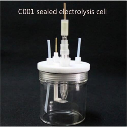 Sealed electrolytic cell. C001 glass sealed electrolytic cell. Matching use of electrodes