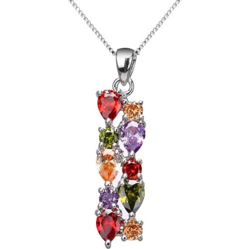 Hermosa Multi-Color Jared Jewellry Garnet Peridot Morganite Amethystt Lady GIFT Pendant For Women 40mm