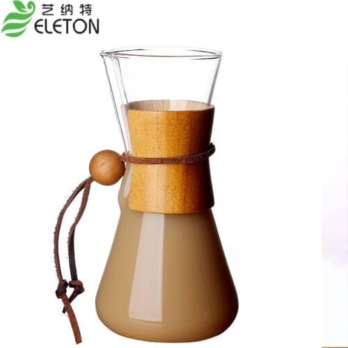 ELETON Coffee pot hand drip coffee cup glass filter funnel drip pot share Moka Coffee Maker Mocha Espresso Stovetop Filter