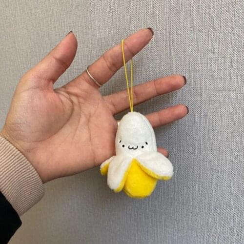 Cute Yellow Banana Plush Toys Mobile Phone Pendant Pendant Small Banana Backpack Stuffed Sweet Smile Toys for Children Girls Gif