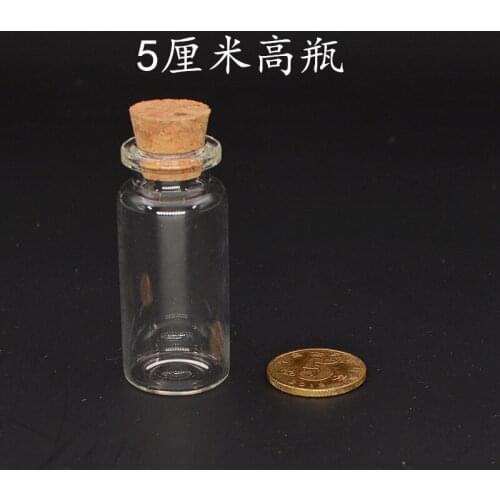 53*22mm Figurines Miniatures Mediterranean Style Mini Sailing Boat Drift Bottle Charm Small Cork Glass Home Decor