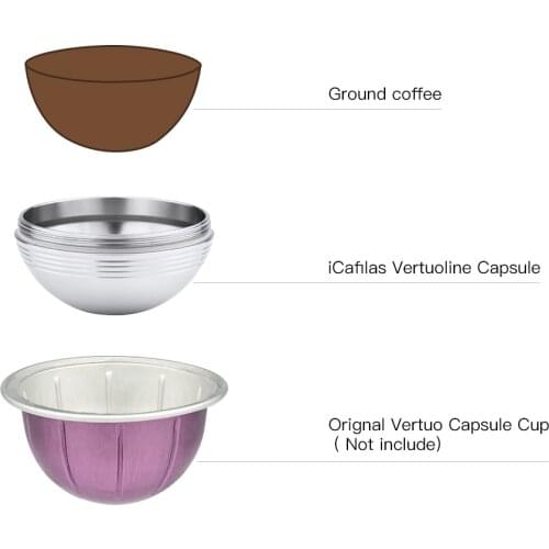 ICafilasSVIP Stainless Steel Reusable Vertuo Coffee Capsule (G5)For Nespresso VertuoLine Plus Coffee Machine & Delonghi ENV 155