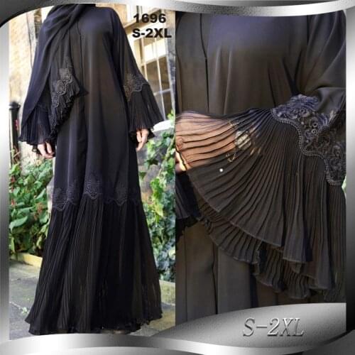 Muslim Cardigan Women Muslim Fashion Middle East Islamic Dubai Oman Pleated Cardigan Robe Muslim Dress Dubai Abaya Turkey Belt