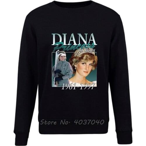Homage Mens Princess Diana Blue Hoodie Men Casual Pullovers Sweatshirt Harajuku Streetwear