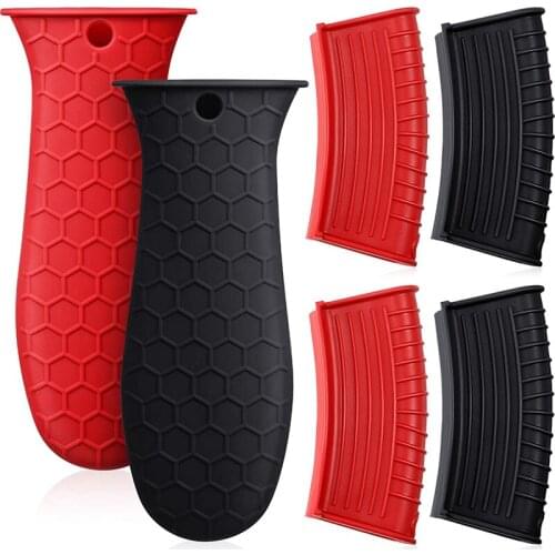6 Pieces Silicone Hot Handle Holder Cover Set Heat Resistant Pot Handle Sleeve Non Slip Pot Holder Sleeves