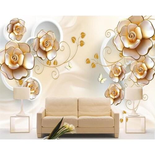 Beibehang Modern romantic floral rose photo wall mural 3d wallpaper 3D living room bedroom background wall 3d wallpaper painting
