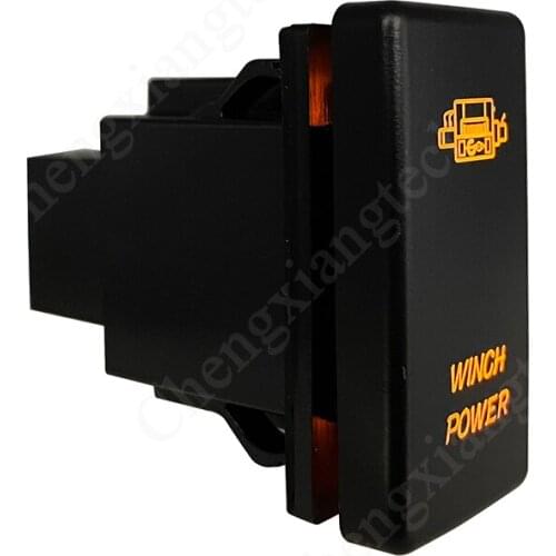 IP 65 Carling ARB Size Car Boat 12v/24v Winch Power on-off Push Button Switch Orange Led Max Current 0.5A DC + Connector Wire