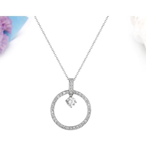 BONISKISS New Charm Unique Design Womens Necklaces 925 Sterling Silver Color Necklace For Female Ladys Cubic Zircon Chokers