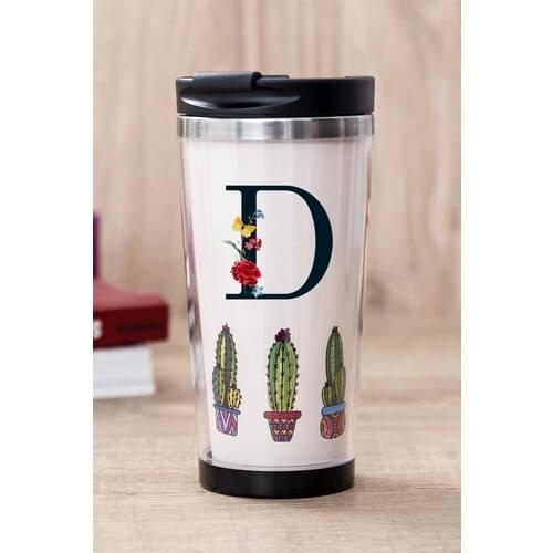 Gift Shop D Letter Cactus Pattern Thermos Cup