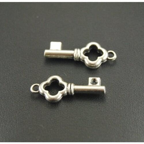 15 Pcs Zinc Alloy Charms Pendants Silver Color Key Charm Accessories For Jewelry Making 25x10mm A272